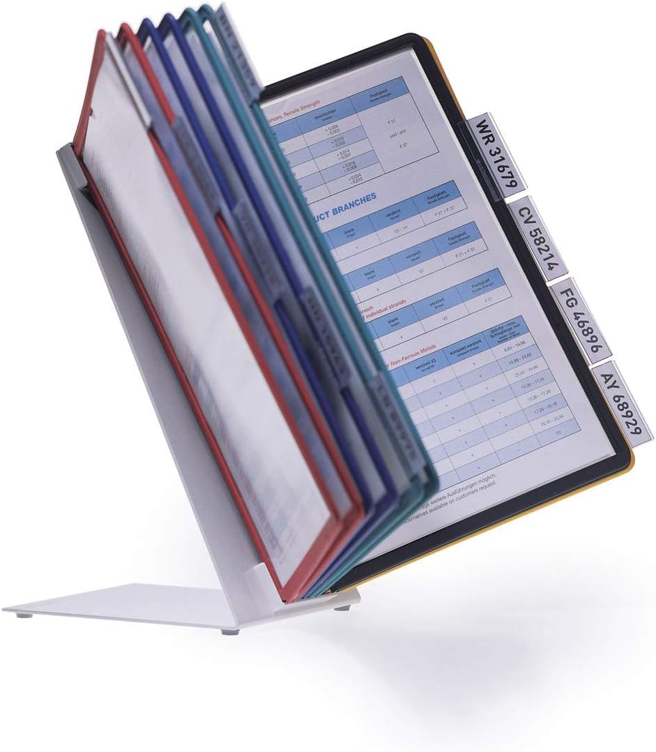 Durable Tisch-Sichttafelsystem (Vario Table 10, mit 10 Sichttafeln A4) mehrfarbig, 557000