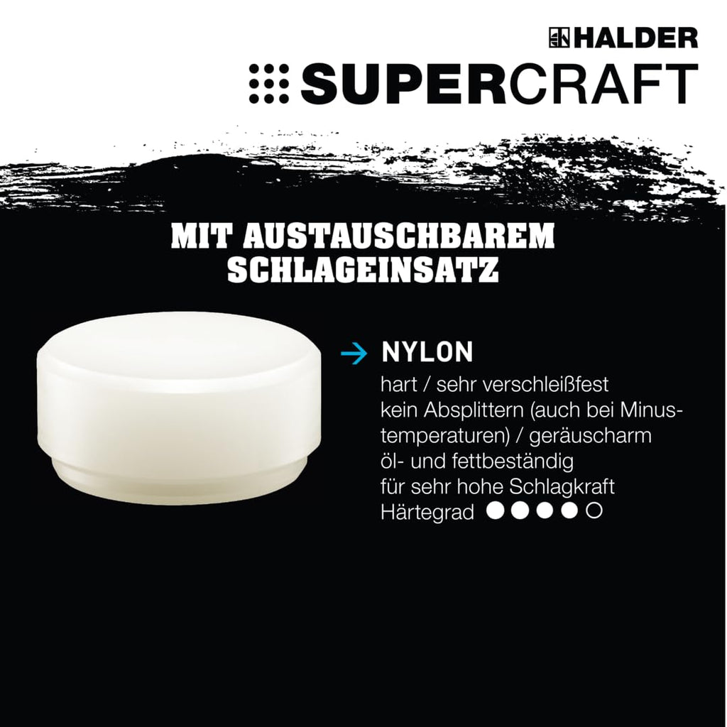 SUPERCRAFT-Schonhammer, mit schwingungsdämpfendem, ergonomisch geformtem und lackiertem Hickorystiel | D=40 mm | 3366.040