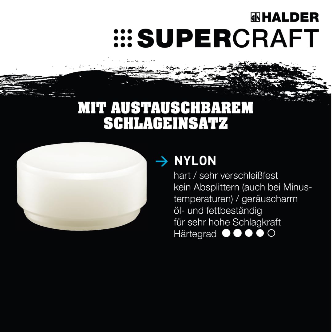 SUPERCRAFT-Schonhammer, mit schwingungsdämpfendem, ergonomisch geformtem und lackiertem Hickorystiel | D=40 mm | 3366.040
