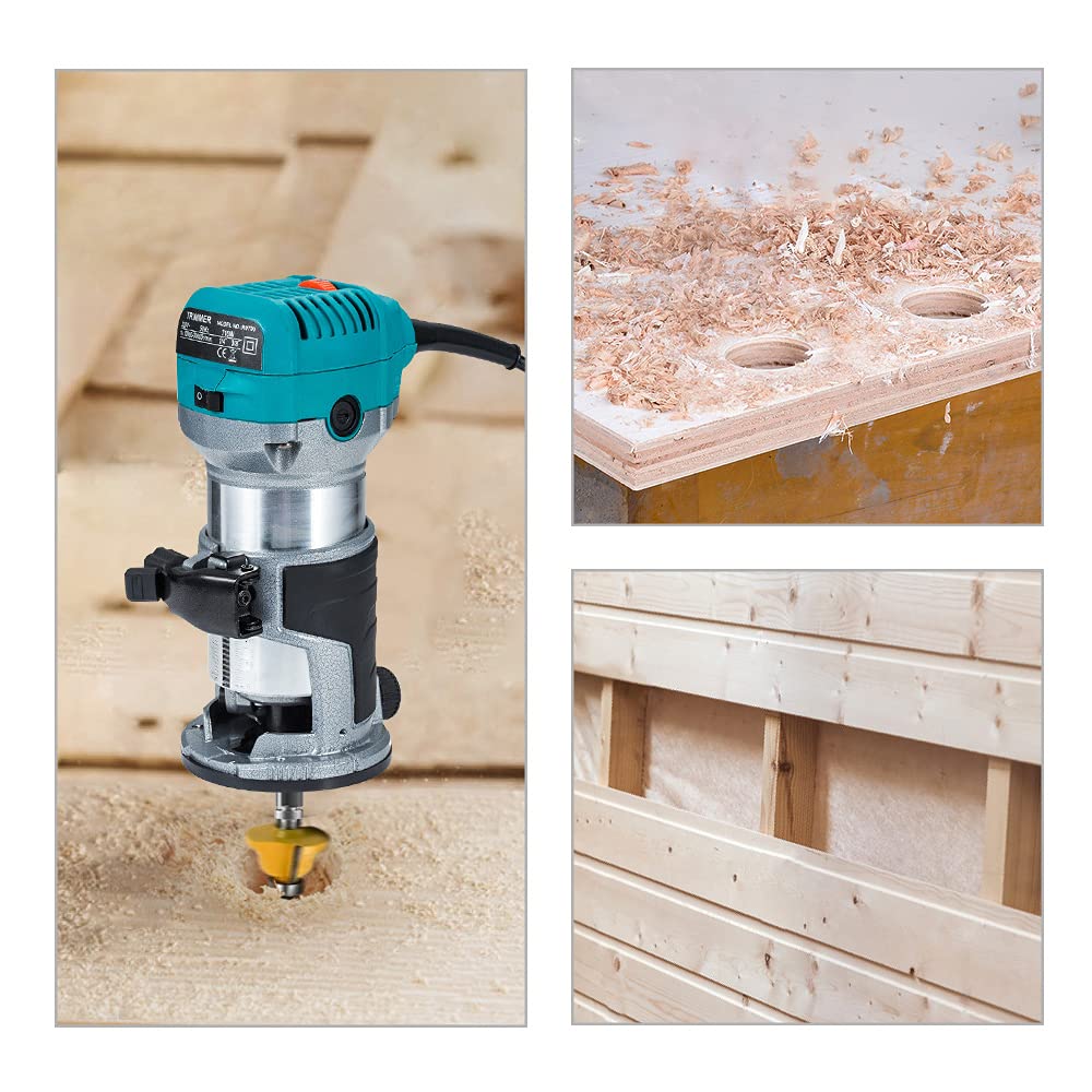 Anesty - Oberfräse und Trimmer Einhandfräse Multifräse Laminate Kantenfräse 230V 710W R0700 Router
