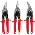 Milwaukee Metal Snips Triple Pack Left Right and Straight Cut Blechscheren Promo-Set 3-teilig 48224533, Rot, MLW48-22-4533