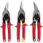 Milwaukee Metal Snips Triple Pack Left Right and Straight Cut Blechscheren Promo-Set 3-teilig 48224533, Rot, MLW48-22-4533