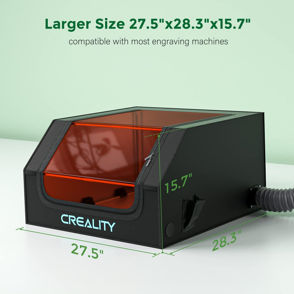 Creality Lasergravierer Gehäuse mit Entlüftung, Laserschneider Schutzabdeckung mit Ventilator und Rohr, flammhemmend und rauchdicht für Creality und andere Lasergraviermaschine (72 * 70 * 40cm)