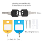Amazon Basics Schlüsselkasten für 24 Schlüssel, abschließbarer Kasten, Rechteckig, 6.1 x 21.6 x 31.8 cm, Silber