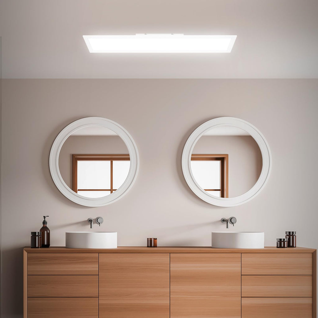 BRILONER – Badezimmer Lampe 78cm, Deckenlampe Bad, 25W, 2800lm, LED Deckenleuchte, LED Lampe, Badlampe IP44, LED Panel, Badezimmerlampe, Badezimmerleuchte, Neutralweißes Licht 4.000K, 78x18x6,5 cm