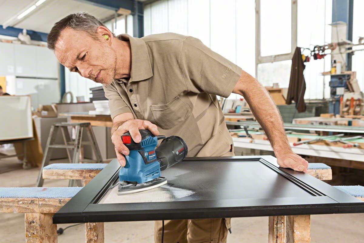 Bosch Professional Schwingschleifer GSS 160-1 A Multi (Leistung 180 Watt, 1,6 mm Schwingkreis-Ø, L-BOXX)