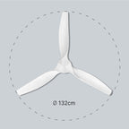 Ufesa Deckenventilator, 40W, 6 Geschwindigkeiten, Ultra Silent, 3 Naturholzflügel 132cm, Sommer - Winter Funktion, 8h Timer, Fernbedienung, Weiß