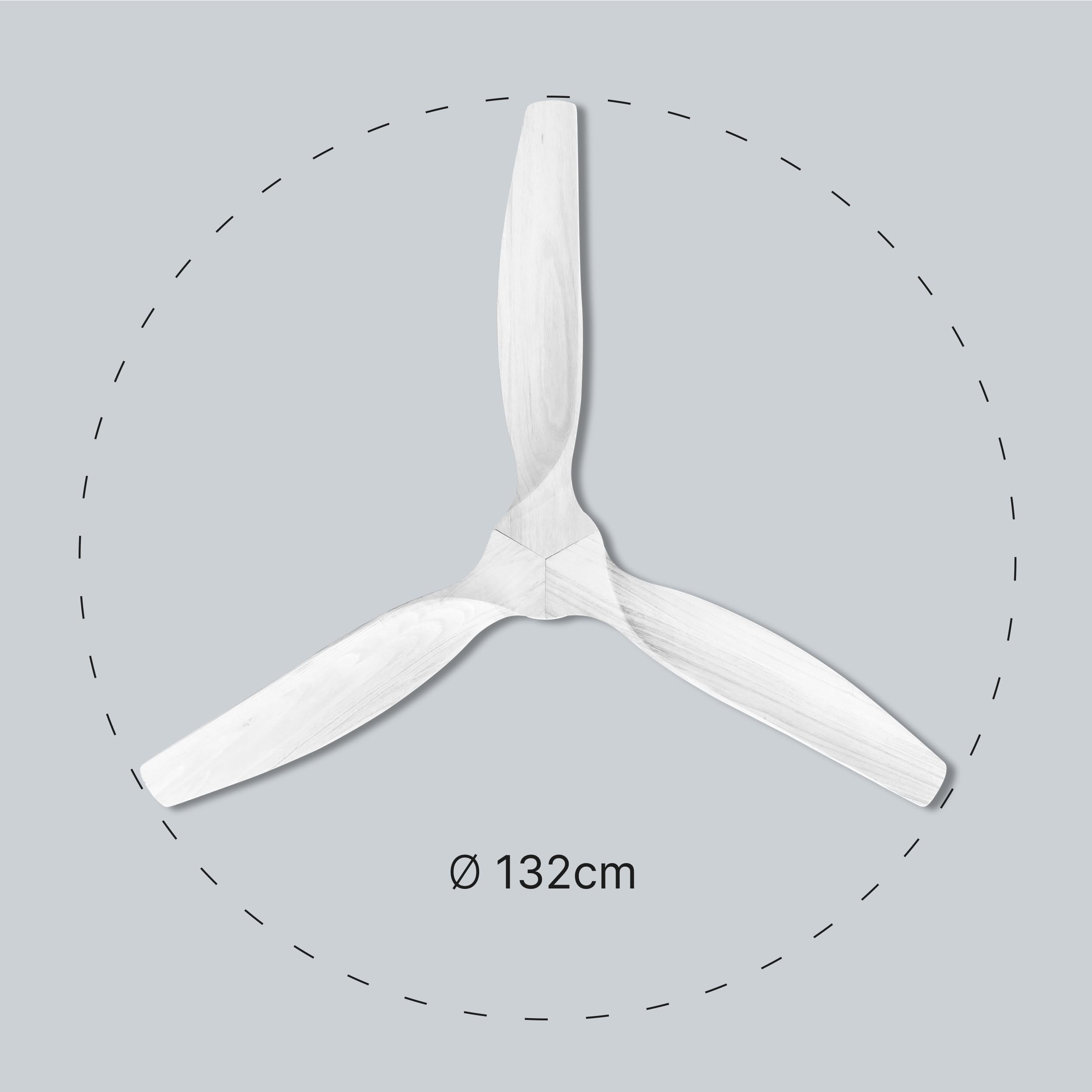 Ufesa Deckenventilator, 40W, 6 Geschwindigkeiten, Ultra Silent, 3 Naturholzflügel 132cm, Sommer - Winter Funktion, 8h Timer, Fernbedienung, Weiß