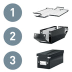 Leitz Click & Store Aufbewahrungsbox mit Deckel Mittel-Groß, Box für Unterlagen bis A4 im Büro u. Haushalt, Transportbox aus 85 % recycelter Premium-Hartpappe, Stabile Metallgriffe, Gelb, 60440016