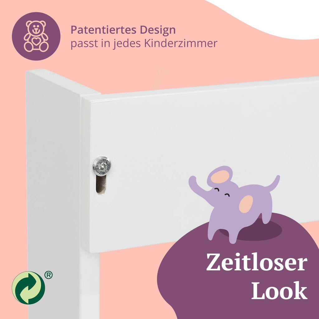 Puckdaddy® Espen | Wickelaufsatz passend für IKEA Malm Kommode u.Ä. | 80x78x10 cm | Wickelauflage aus weißem MDF-Holz | Premium Wickeltischaufsatz inkl. Montagematerial zur Wandmontage