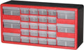 Akro-Mils 10126 26-Drawer Plastic Drawer Storage Cabinet for Garage Organization, Teacher Toolbox, Makeup Organizer, and More, 50.8 cm W x 15.24 cm D x 25.4 cm H, Red