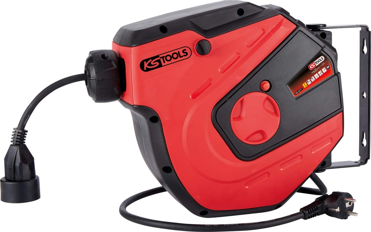KS Tools, 150.4217 Werkstatt-Kabelaufroller, 15m, 1,5mm²