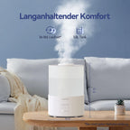 raydrop Luftbefeuchter Schlafzimmer 3L, Ultraschall Cool Mist Luftbefeuchter für große Räume & Zuhause, Top-Fill Humidifier für Baby & Pflanzen, Aroma Diffusor mit LED-Licht, Timer & Auto-Abschaltung