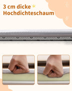 Favodormir Dicke Krabbelmatte Baby 120×120×3cm,Schaumfüllung Teppich Spielmatte Baby,Rutschfester Unterseite&Weicher Kurzflor, Pflegeleicht,Teppich Kinderzimmer,Spielmatten Für Laufgitter,Grau