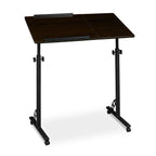 Relaxdays Laptoptisch groß höhenverstellbar H x B x T: 110 x 80 x 50 cm Mobiles Rednerpult mit Rollen zum Bremsen für Notebook mit Ablage für Beamer, große Laptops, Mäuse etc, Ebenholz (schwarz)
