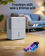 Newentor Luftentfeuchter elektrisch 25L, Entfeuchter elektrisch keller, Raumentfeuchter elektrisch, Dehumidifiers for home für 215m³/80m², mit Timer, Filter, Ablaufschlauch, 10 J. Gar.