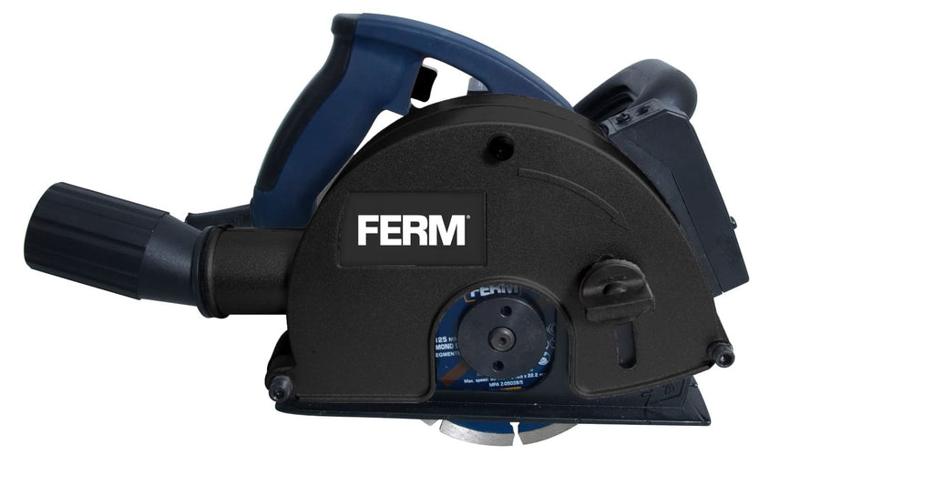 FERM WSM1009 Mauernutfräse Schlitzfräse 1700W - 2 Diamantscheiben 125mm - Laserfürhrung - Staubabsaugungsadapter - Koffer