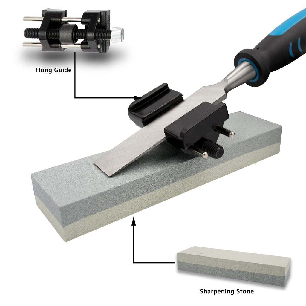Amazon Basics Holzbearbeitungs-, Holzmeißel-Set zum Schnitzen mit Schleifführung, Schleifstein und Aufbewahrungskoffer, 1/4" - 1-1/2", 8-teilig