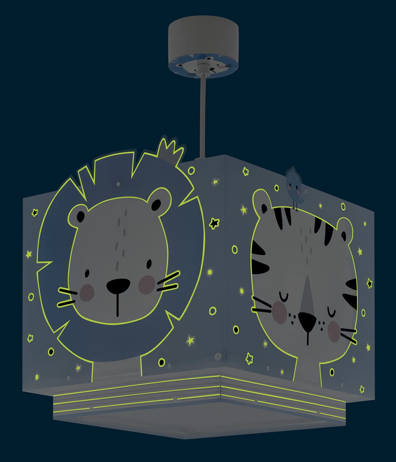 Dalber kinderlampe Pendelleuchte Hängelampe Baby Jungle Tiere Dschungeltiere, Kunststoff, Blau