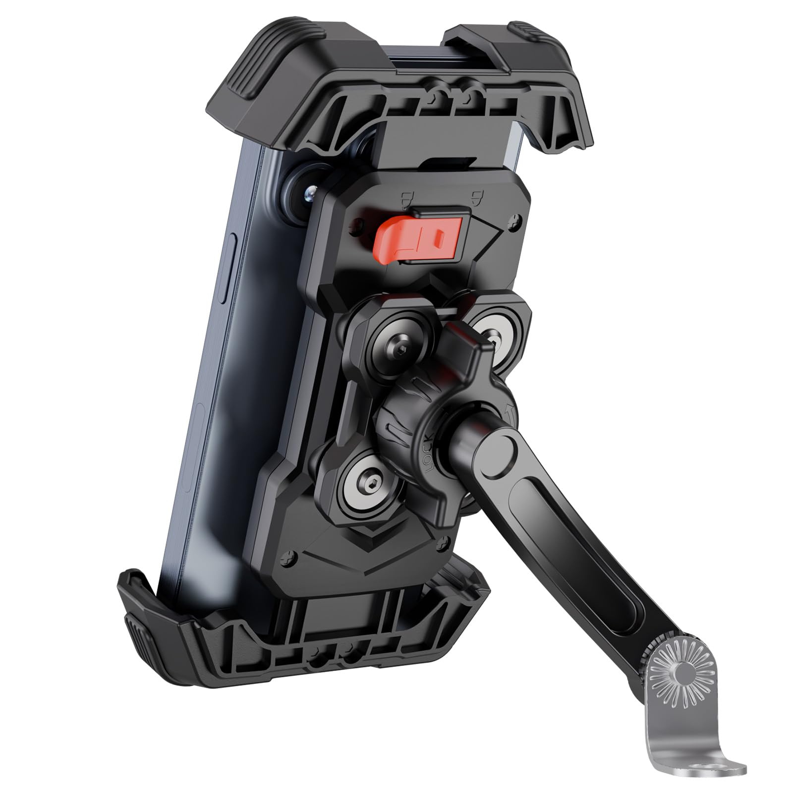 Grefay Motorrad Handyhalterung [Doppelt Vibrationsgedämpft] Universal Handy Halterungen für Motorrad Rückspiegel Mit 360 Drehen für 4,5-7,2 Zoll Smartphone