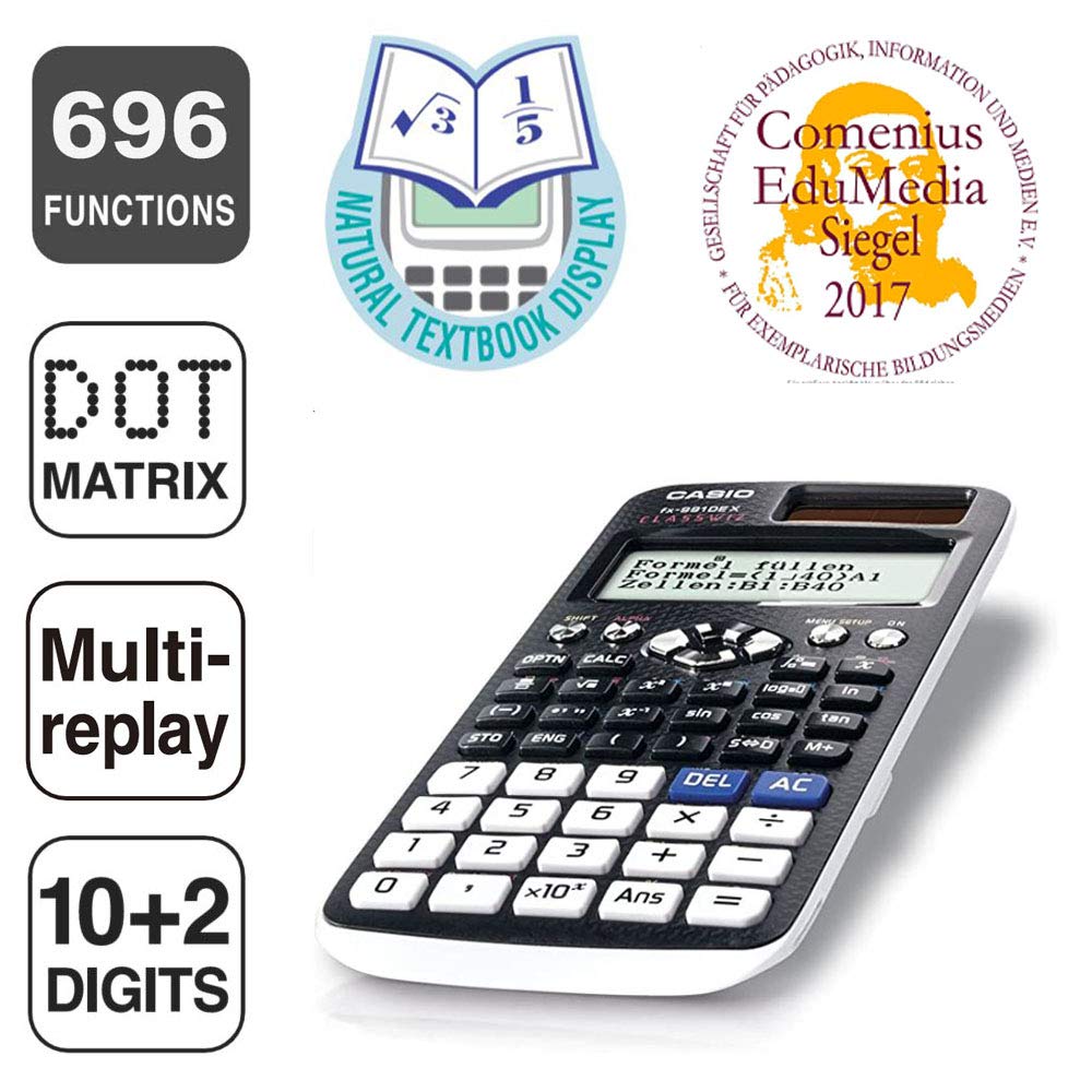 Casio FX-991DE X ClassWiz Scientific Calculator with Natural Display, Schwarz, Technisch-Wissenschaftlich