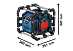 Bosch Professional 18V System Akku Baustellenradio GPB 18V-5 C (Empfang über Bluetooth, FM und AUX, inkl. 1x AUX Kabel, 2x 1.5 V LR6 Batterie (AA))