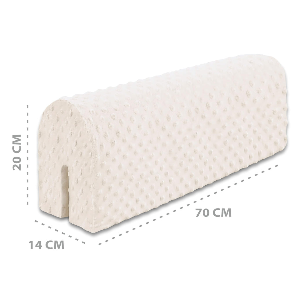 Bettkantenschutz für Kinderbetten 70 cm - Schutz für Bettrahmen Baby Bett rausfallschutz für boxspringbett bettgitter mit Bezug Kantenschutz Kinder Babybett Hellbeige
