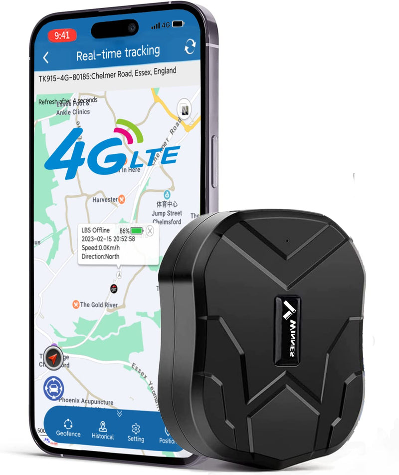 4G GPS Tracker Ohne ABO 10000mAh GPS Tracker Auto 120 Tage Standby Zeit, Echtzeit Zum Aktualisieren Der Position, Stark Magnetisch und Wasserdicht mit Kostenloser App