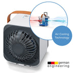 Beurer LV 50 Fresh Breeze Tischventilator/-kühler, handlich, portabel und modern, 2-in-1 Ventilator und Luftbefeuchter, ideal für's Büro, ohne chemische Zusätze, Tragbar, Einfach