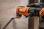 AEG 18 V PRO18V Akku-Multitool BMT18-0(Oszilationswinkel 3,6°, Schwingzahl 0-20.000 min-1, variable Geschwindigkeitsregulierung, werkzeugloser Klingenwechsel, LED, ohne Akku&Ladegerät), Schwarz/Orange