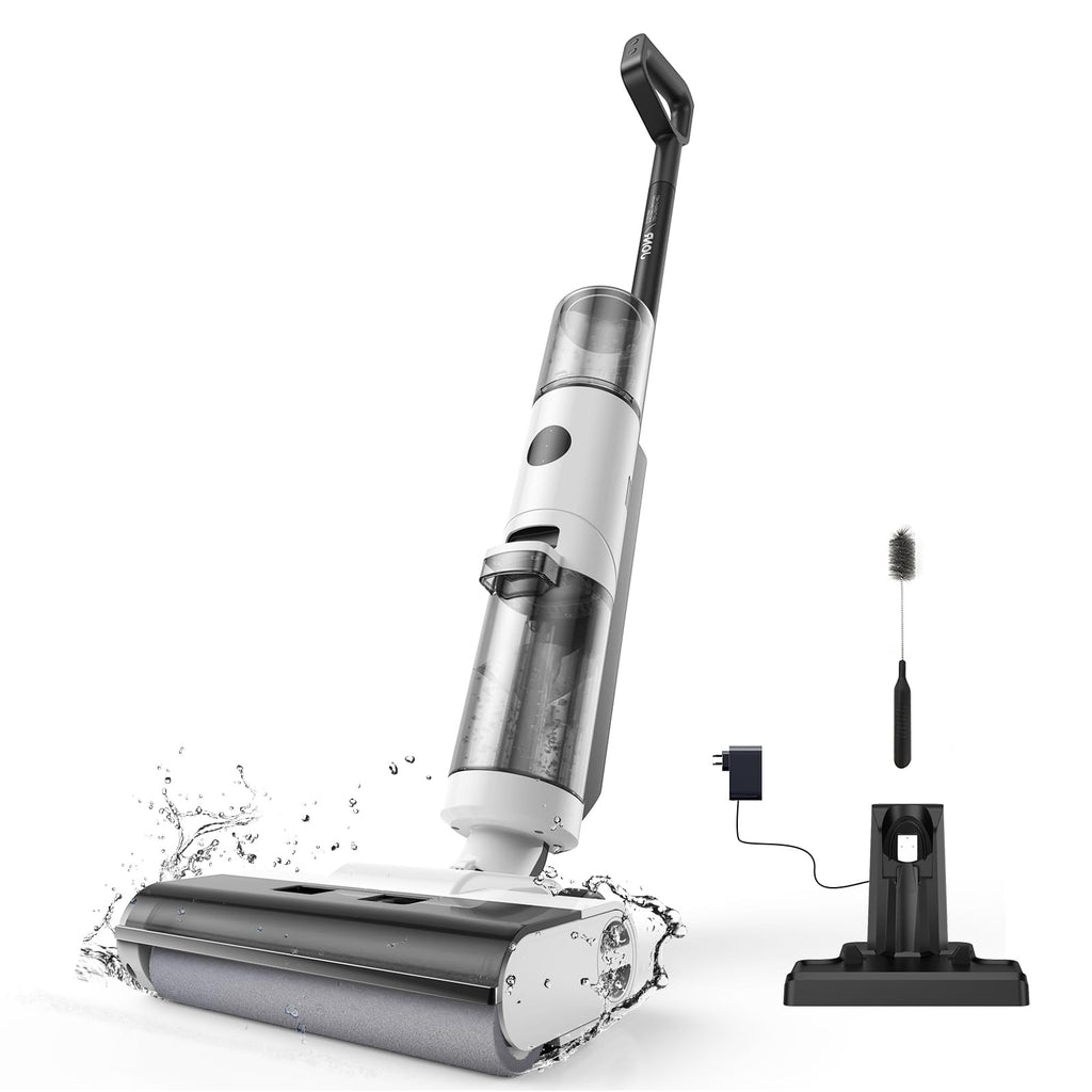 JONR ED12 Nass Trockensauger Akku, Selbstreinigung, Saug Wisch Staubsauger, Saugwischer Kabellos, Kantenreinigungsbürste 6mm, 850mL Wassertank, Anti-Verwirrungs-Haar für Harte Boden, Tierhaare