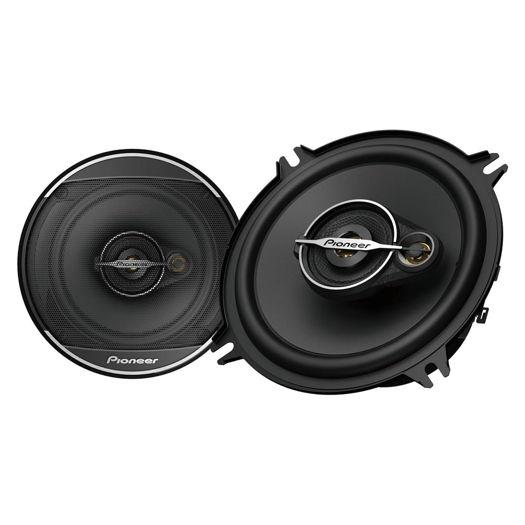PIONEER TS-A1371F 13 cm 3-Weg-Koaxial-Lautsprecher Set mit 2 Lautsprechern (je 300 W max., 50 W Sinus), kraftvoller Klang, hoher Wirkungsgrad, 54 mm Einbautiefe, 121 mm Einbauausschnitt, mit Gitter