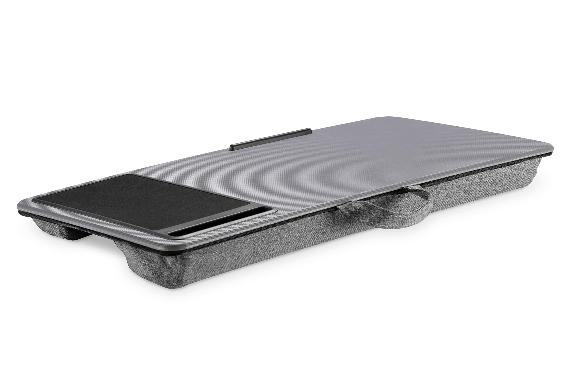 DIGITUS Notebook Kissen - mit Smartphone-Halterung - für 17" Laptops - Laptopunterlage - zum bequemen Arbeiten vom Sofa oder Bett aus - Grau