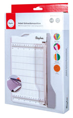 Rayher 29209000 Hebel-Schneidemaschine A5, 28 x 19,5 cm, Schnittlänge ca.21,6 cm, Papierschneidemaschine, Weiß