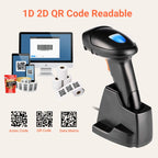Tera Pro Extreme Leistung 1MP-Kamera Barcodescanner QR 2D 1D Bluetooth Barcode Scanner Wireless 2,4G mit USB Ladestation Hochauflösendes Scannen, HW0007