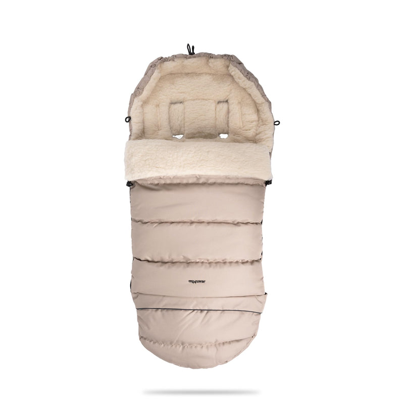 my junior® ThermoWool 3in1 Fußsack 100% Schurwolle, reflektierend, wasserabweisend (Naptime Latte)