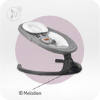 MoMi KENANI Babywippe für Kinder bis 9 kg, klappbar, mit Fernbedienung & Bluetooth zum Verbinden mit Smartphone, Batterie- oder Stromanschluss, mit 5-Punkt-Sicherheitsgurt, Sonnenschutz, Insektennetz