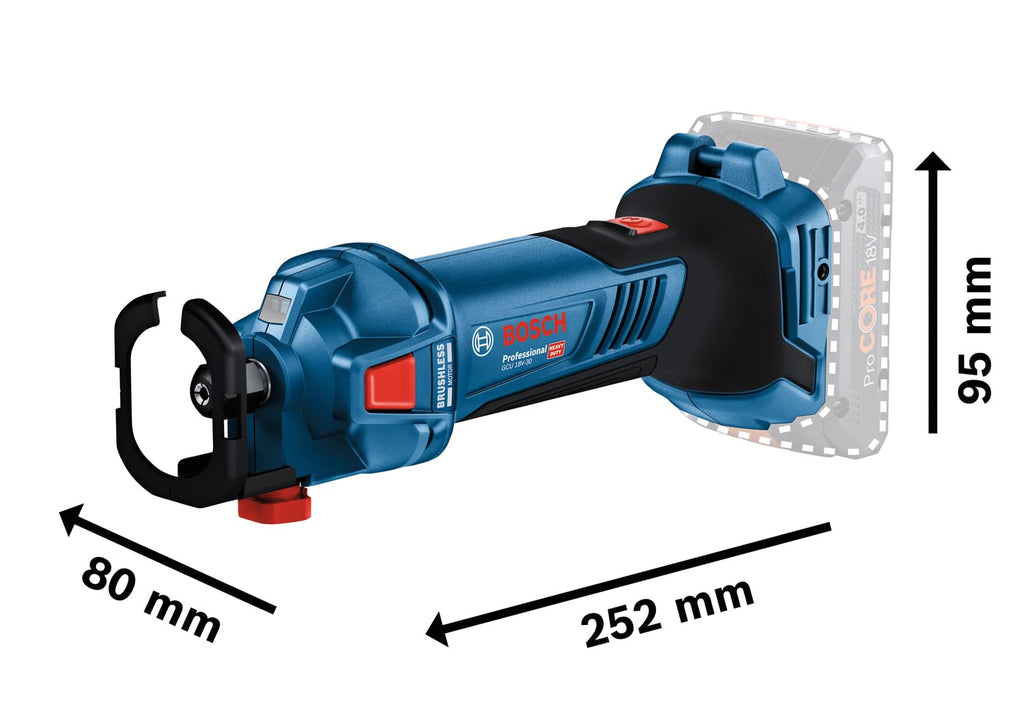 Bosch Professional 18V System Akku Spiralsäge GCU 18V-30 (inkl. 3x Spannzange, Absaugadapter, 1x Spiralnutfräser 1/8" und 1x Mehrzweckfräser 1/8", ohne Akku/Ladegerät)