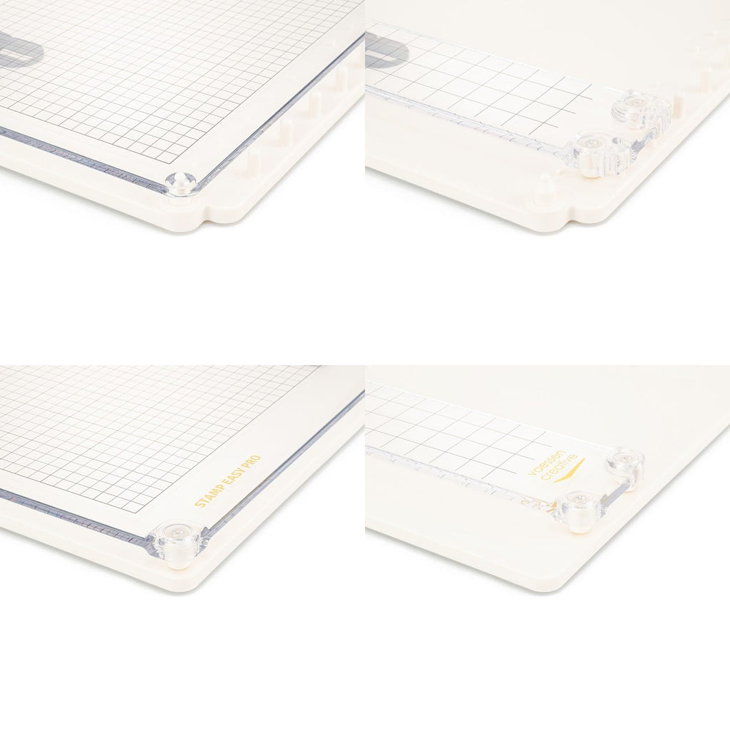Vaessen Creative Stamp Easy Pro Stempelhilfe Trennbar inkl. Stempelplatten, Magnetplatten Und Magneten, An 3 Seiten Randlos, Zur genauen Positionierung von Stempeln für Clear Stamp Und Gummistempel