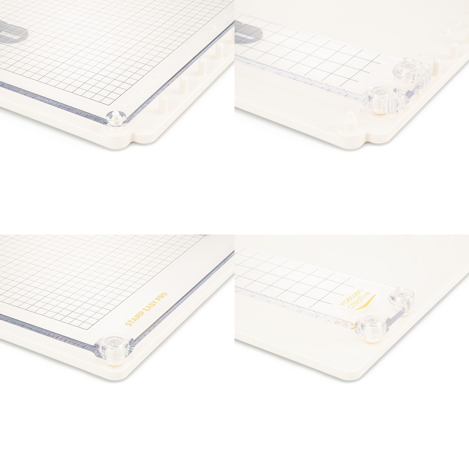 Vaessen Creative Stamp Easy Pro Stempelhilfe Trennbar inkl. Stempelplatten, Magnetplatten Und Magneten, An 3 Seiten Randlos, Zur genauen Positionierung von Stempeln für Clear Stamp Und Gummistempel