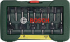 Bosch Accessories 15tlg. Hartmetall Fräser Set (für Holz, Ø-Schaft 8 mm, Zubehör Oberfräse)