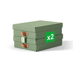Leitz Puro Flache Aufbewahrungsbox mit Deckel, Medium, 2er-Set, Box 8 L, stapelbar, Organizer-Box für Regale und Schränke, FSC-Karton, für Büro und Home Office, 26 x 35 x 10 cm, Grün, 61480050