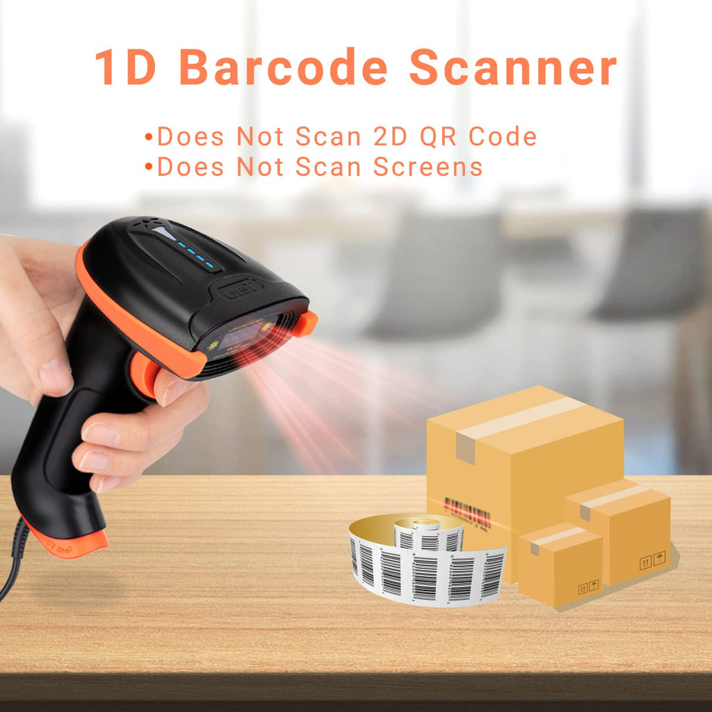 Tera Barcode-Scanner 1D Laser USB Wired Kabelgebunden Handheld Barcodescanner Handscanner Lesegerät Plug and Play, L5100Y