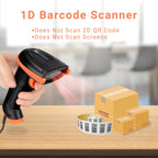 Tera Barcode-Scanner 1D Laser USB Wired Kabelgebunden Handheld Barcodescanner Handscanner Lesegerät Plug and Play, L5100Y