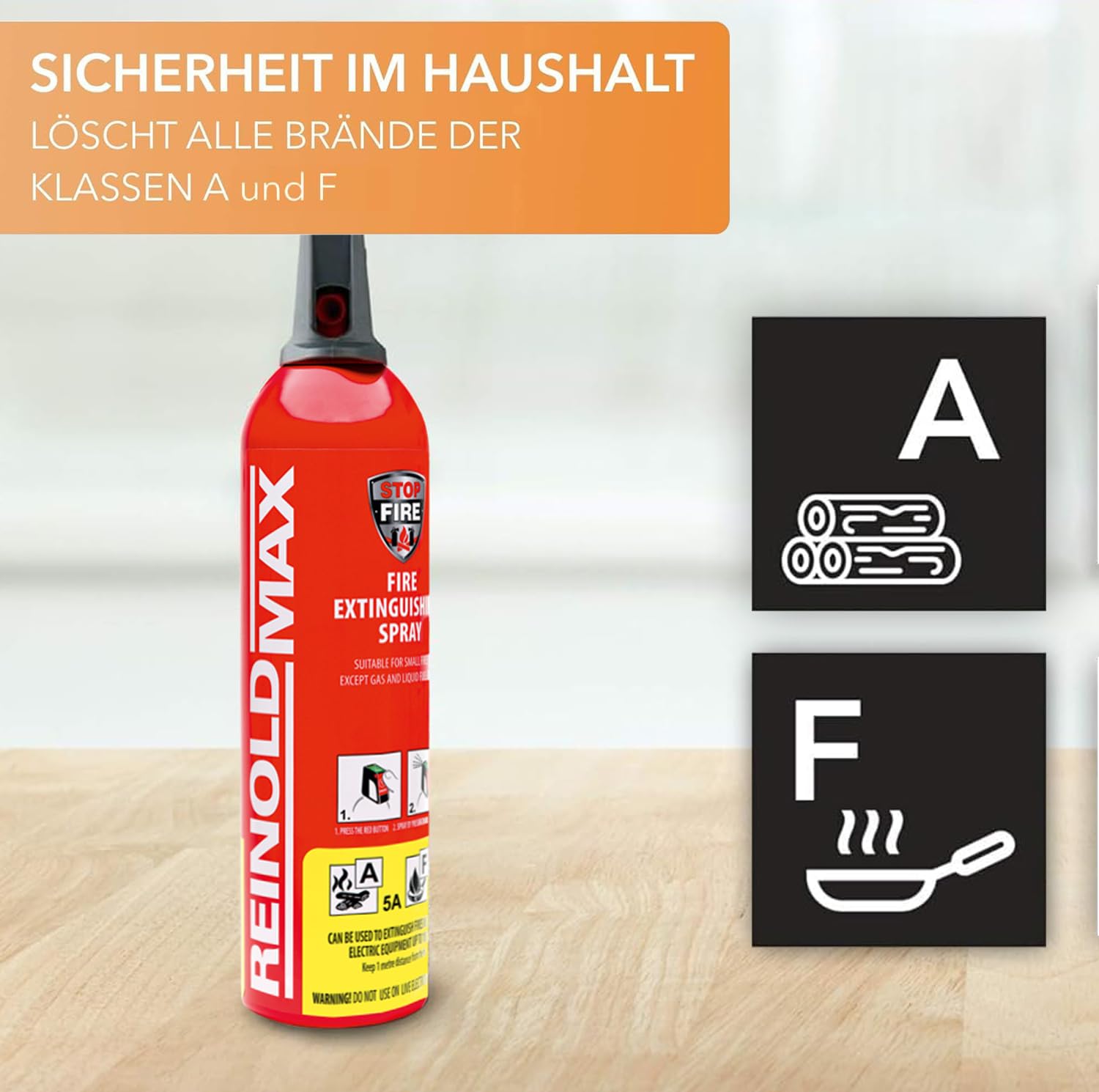 XENOTEC PREMIUM Feuerlöschspray – 2er Set - 750ml – Stopfire – Autofeuerlöscher – REINOLDMAX – wiederverwendbar – geeignet für Fettbrände – 2 x 750g