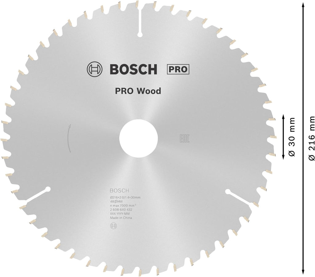 Bosch Accessories Bosch Professional 1x Kreissägeblatt Optiline Wood (Sägeblatt für Holz, Ø 216 x 30 x 2,0 mm, 48 Zähne, Zubehör Kreissäge)