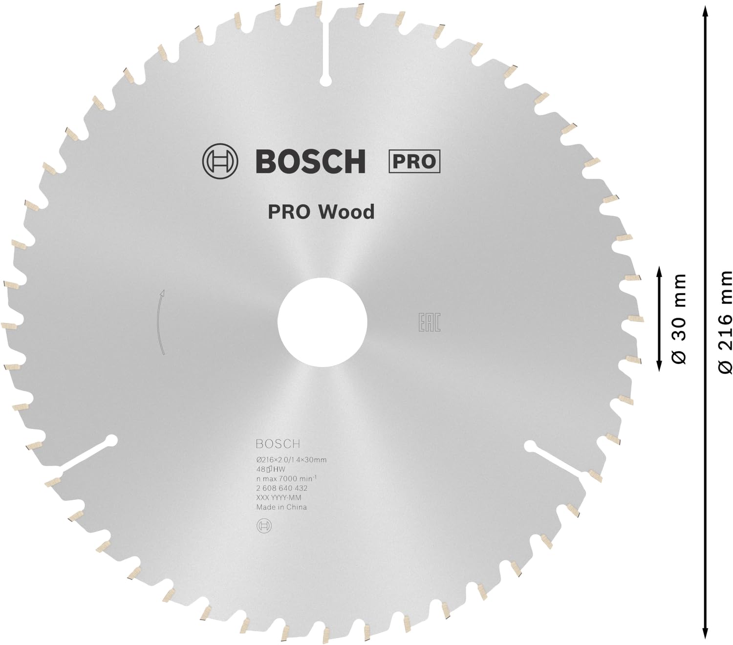 Bosch Accessories Bosch Professional 1x Kreissägeblatt Optiline Wood (Sägeblatt für Holz, Ø 216 x 30 x 2,0 mm, 48 Zähne, Zubehör Kreissäge)