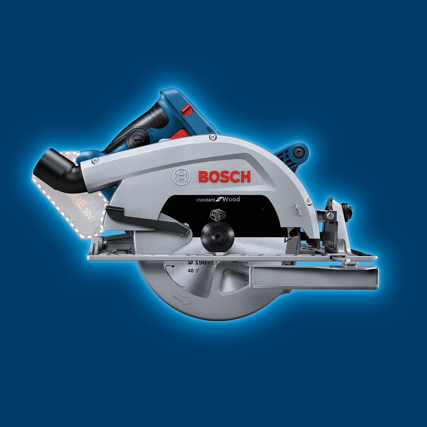 Bosch Professional 18V System Akku Handkreissäge GKS 18V-68 (inkl. 1x Parallelanschlag, 1x Sägeblatt, Einlage, BOXX)