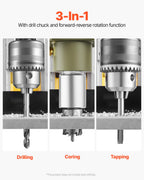 VEVOR Magnetbohrmaschine, 1200-W-Motor, magnetisch, elektrisch, 12500 N, Bohrdurchmesser von 40 mm, mit 2 Bohrspitzen, variable Geschwindigkeit, für Metalloberflächen, Gelb
