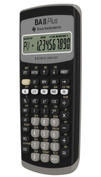 Texas Instruments BA II Plus Finanzrechner (Einzeiliges, 10-stelliges Display, Batteriebetrieb) Schwarz-Grau